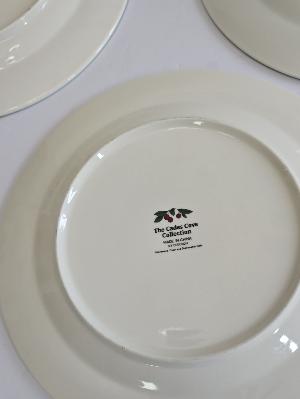 Citation Set Of 3 Cades Cove Dinner Plates Apple Orchard Ceramic10.5" - Picture 10 of 14